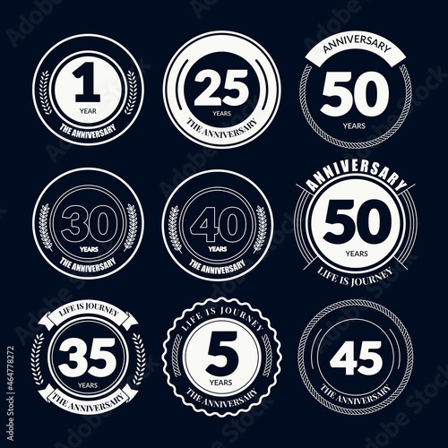 set of premium retro vintage badge ribbon logo design vector template