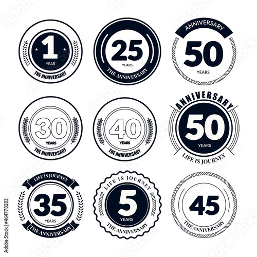 set of premium retro vintage badge ribbon logo design vector template