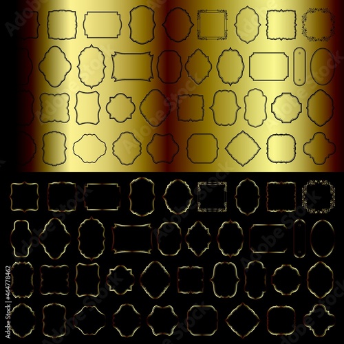 set of business retro frame logo design vector template