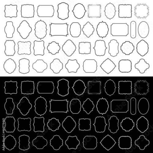 set of business retro frame logo design vector template