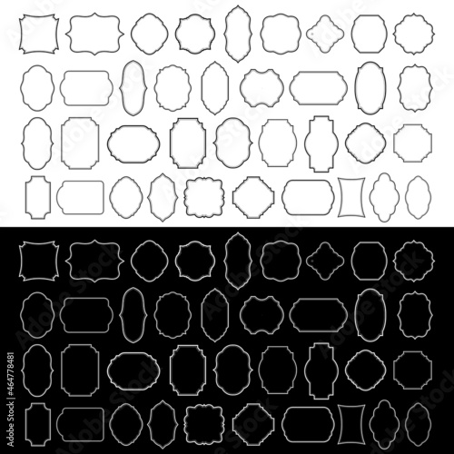 set of business retro frame logo design vector template