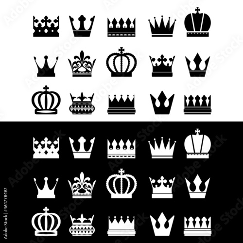 set of crown - retro premium vintage logo design vector template