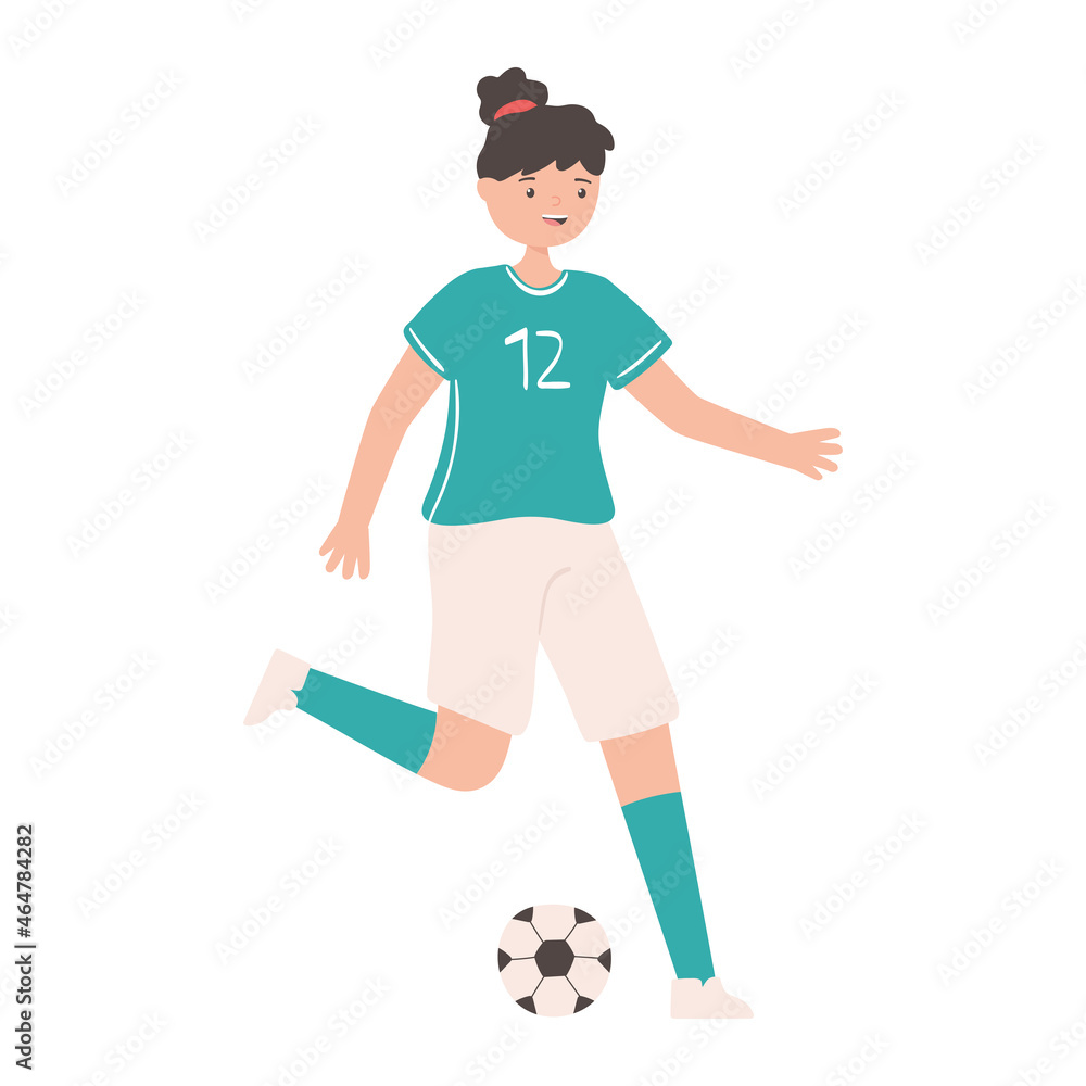 teenager girl soccer player