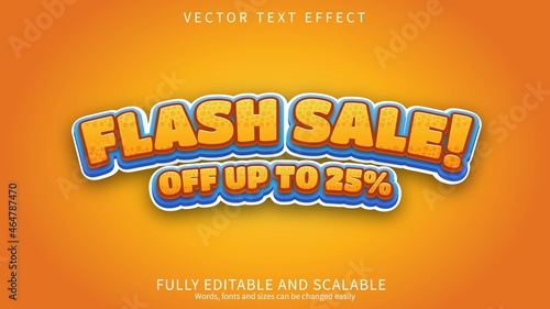 Flash sale promo editable text style effect with fun yellow light