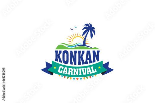 Popular Event in India. Festive Mood. Carnaval Title With Colorful Party Elements Saying Come to Carnival. Travel destination. Indian Rhythm, Dance and Music.