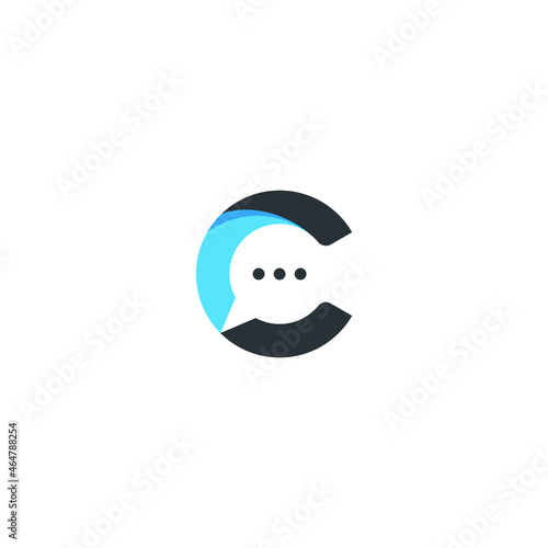 Letter C chat communication logo design template
