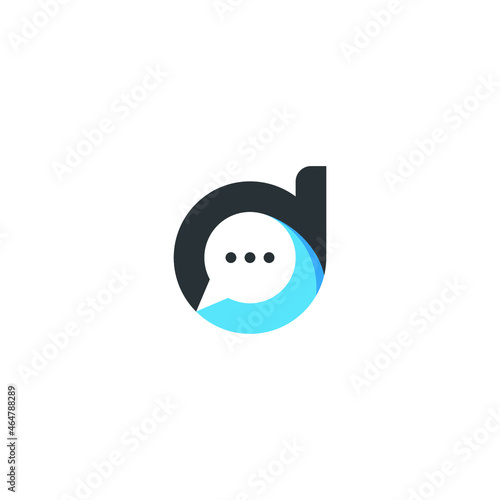 Letter D chat communication logo design template