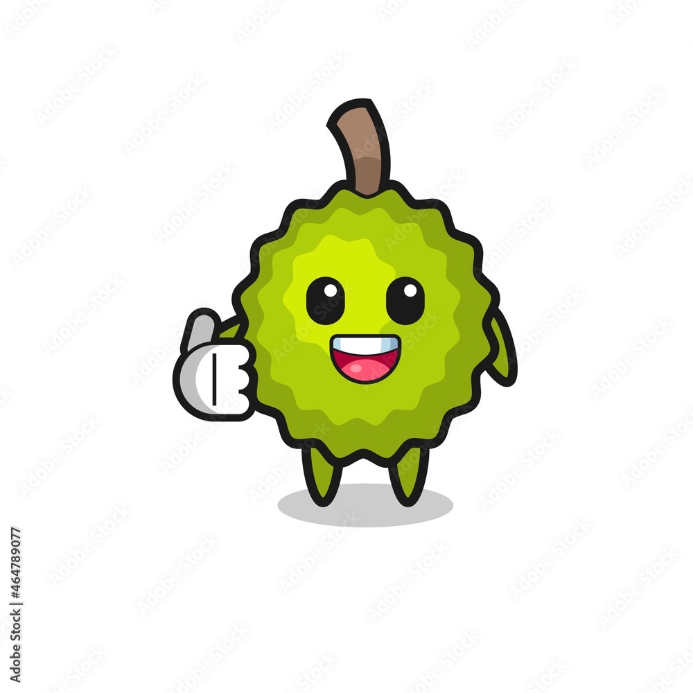 Fototapeta premium durian mascot doing thumbs up gesture
