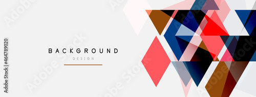 Color triangles composition, geometric abstract background. Techno or business concept, pattern for wallpaper, banner, background, landing page