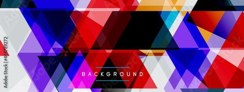 Color triangles composition, geometric abstract background. Techno or business concept, pattern for wallpaper, banner, background, landing page