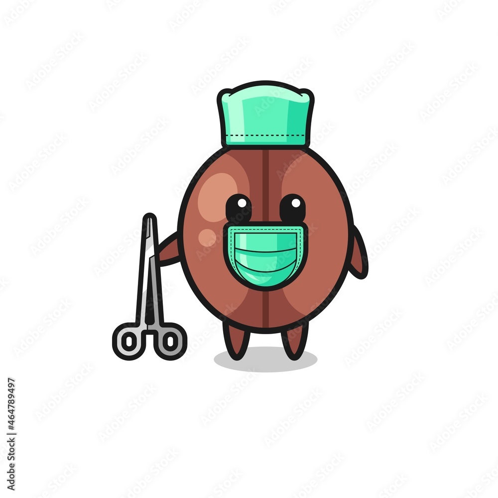 surgeon coffee bean mascot character surgeon coffee bean mascot character