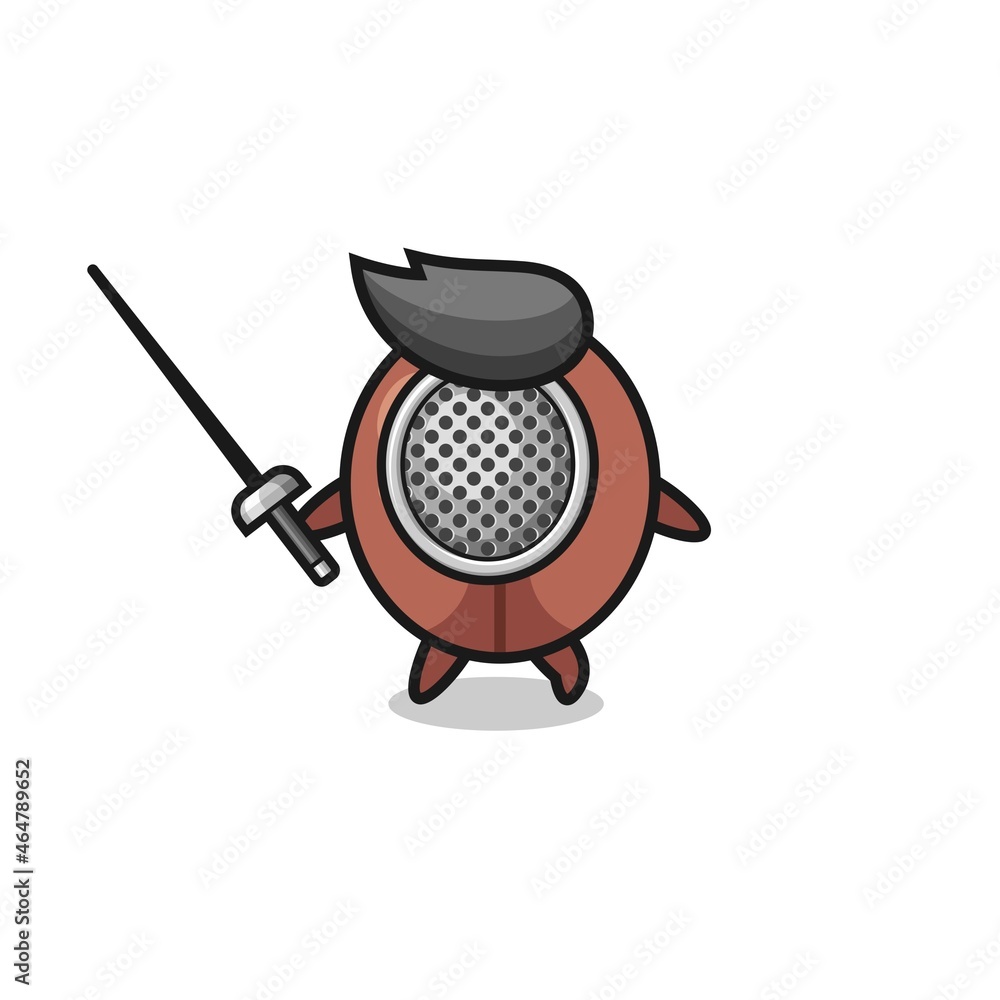 coffee bean earth cartoon as fencer mascot coffee bean earth cartoon as fencer mascot