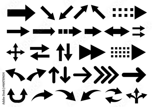 Vector set of arrow shapes isolated on white