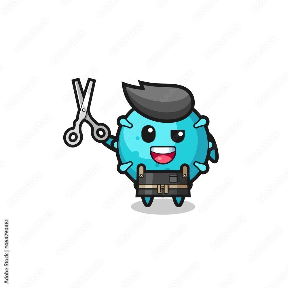 virus character as barbershop mascot virus character as barbershop mascot