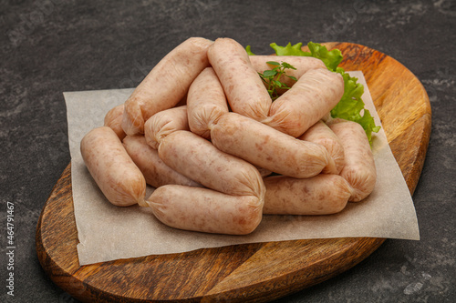 Raw natural chicken baby sausages