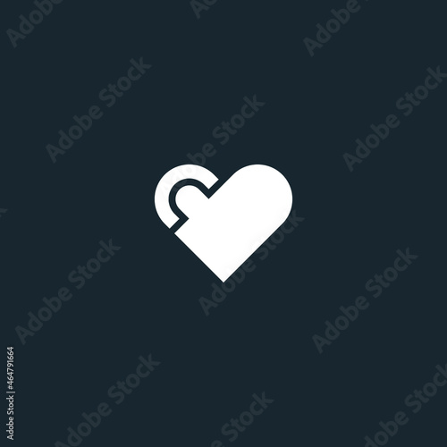 letter C logo with heart design vector illustrator