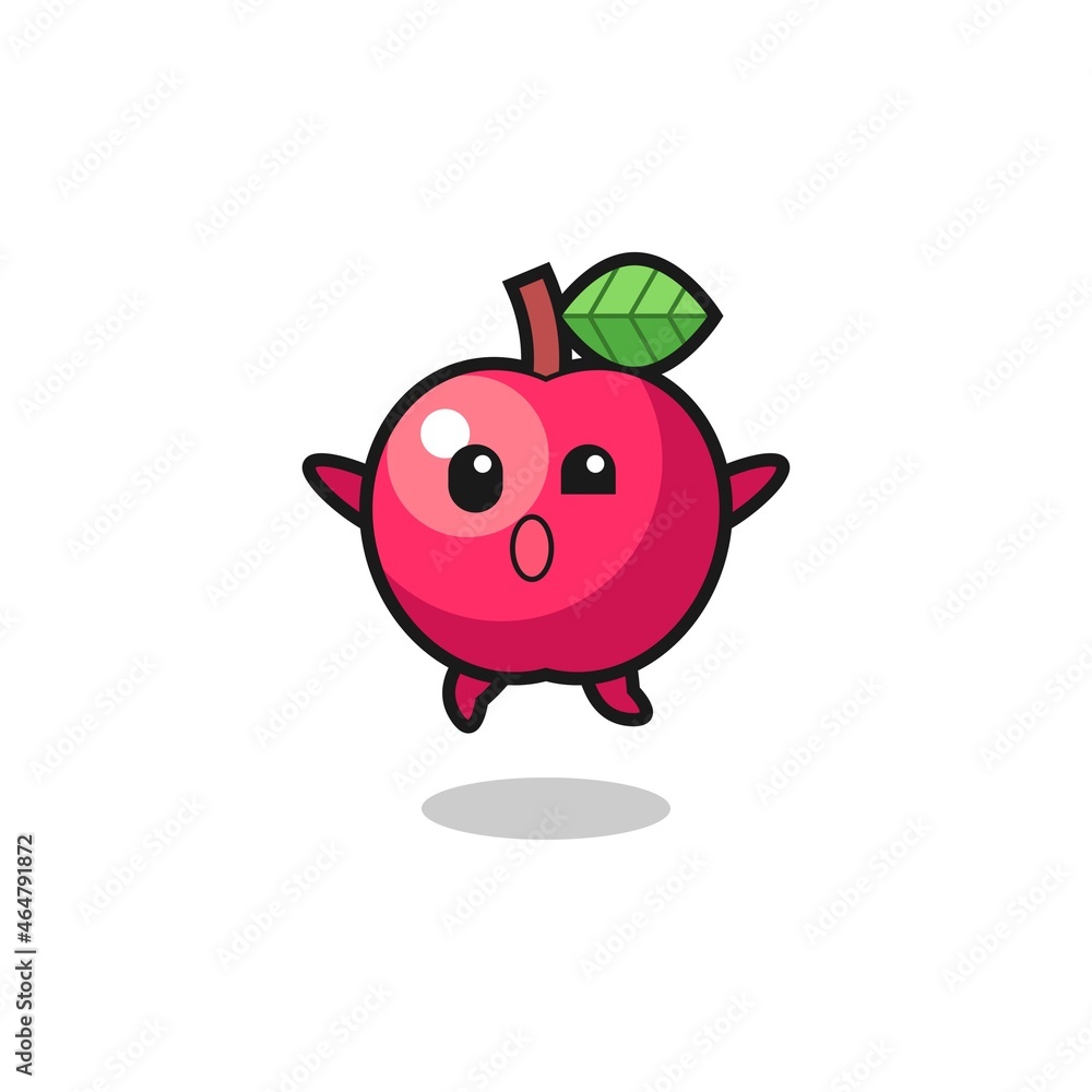 apple character is jumping gesture apple character is jumping gesture