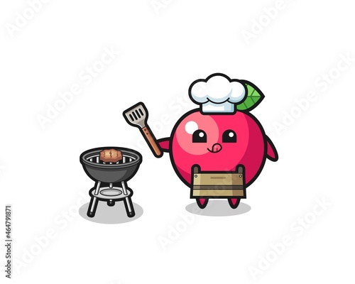 apple barbeque chef with a grill