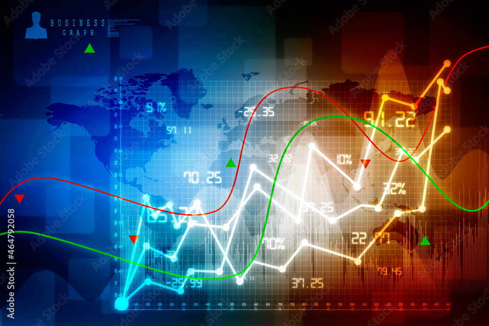 Obraz premium 2d rendering Stock market online business concept. business Graph 