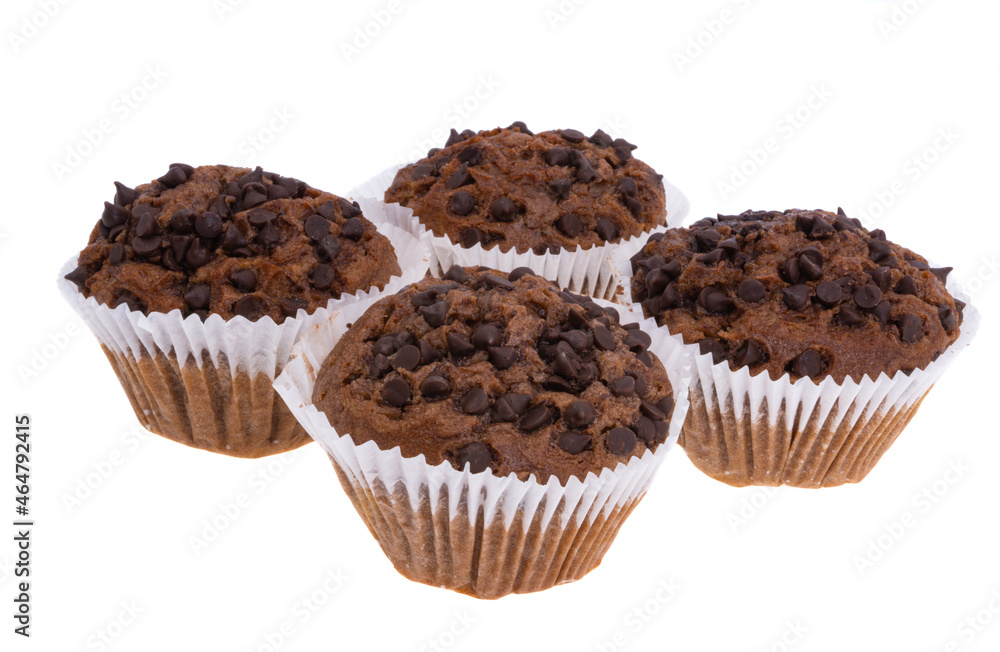 chocolate cupcakes isolated