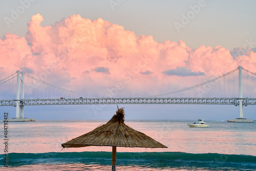 Fotografía beautiful sunset at twang an li beach busan