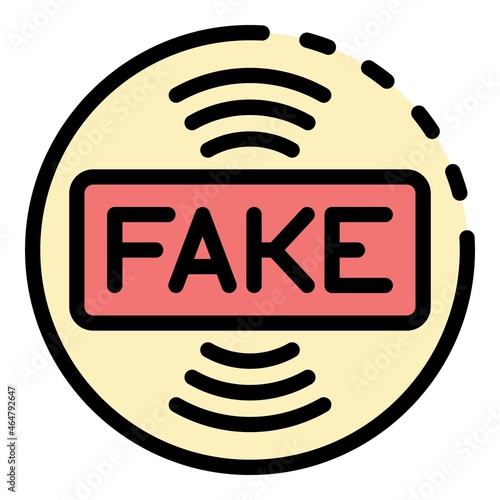 Fake media icon. Outline fake media vector icon color flat isolated