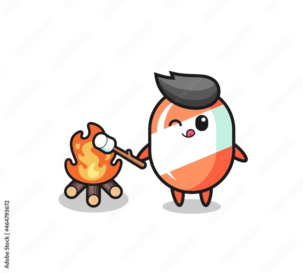 candy character is burning marshmallow candy character is burning marshmallow