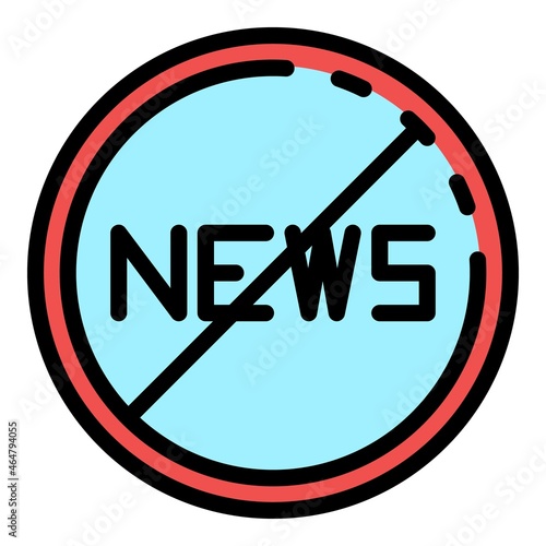 No fake news icon. Outline no fake news vector icon color flat isolated