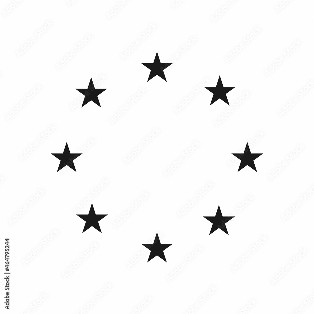 Eight stars rounded icon. Simple, high quality and suitable for your design. Flat design vector illustration on a white background. Union, unity, astronomy, template. Eight stars rounded icon. Simple, high quality and suitable for your design. Flat design vector illustration on a white background. Union, unity, astronomy, template.