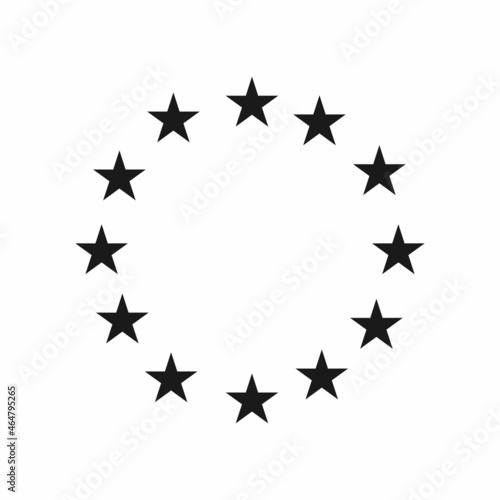Twelve stars rounded icon. Simple, high quality and suitable for your design. Flat design vector illustration on a white background. Union, unity, astronomy, template.