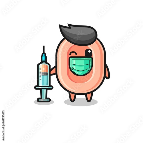 soap mascot as vaccinator