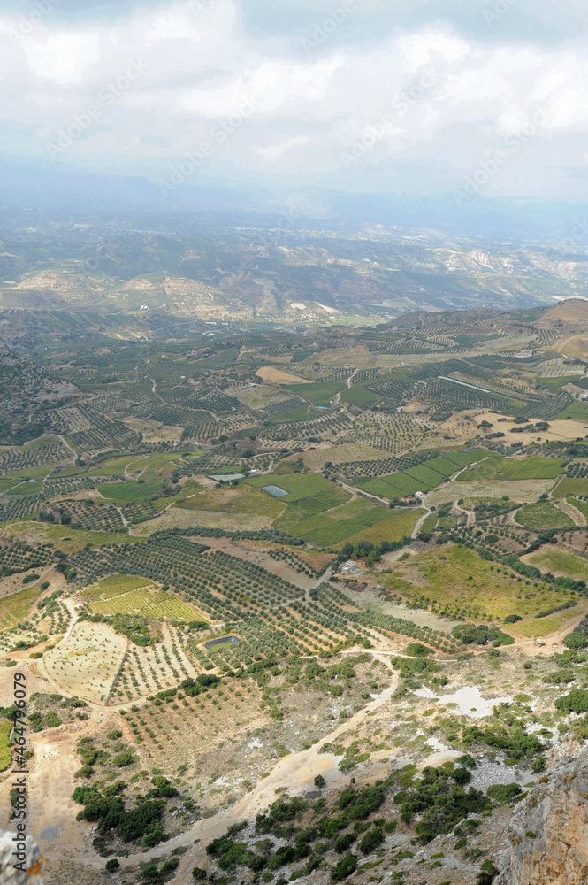Vue nord-ouest depuis le mont Giouchtas près d'Archanes en Crète