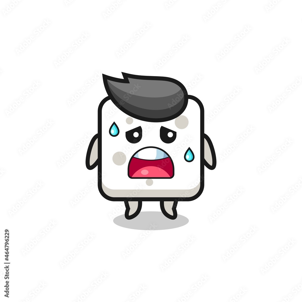 Obraz premium the fatigue cartoon of sugar cube