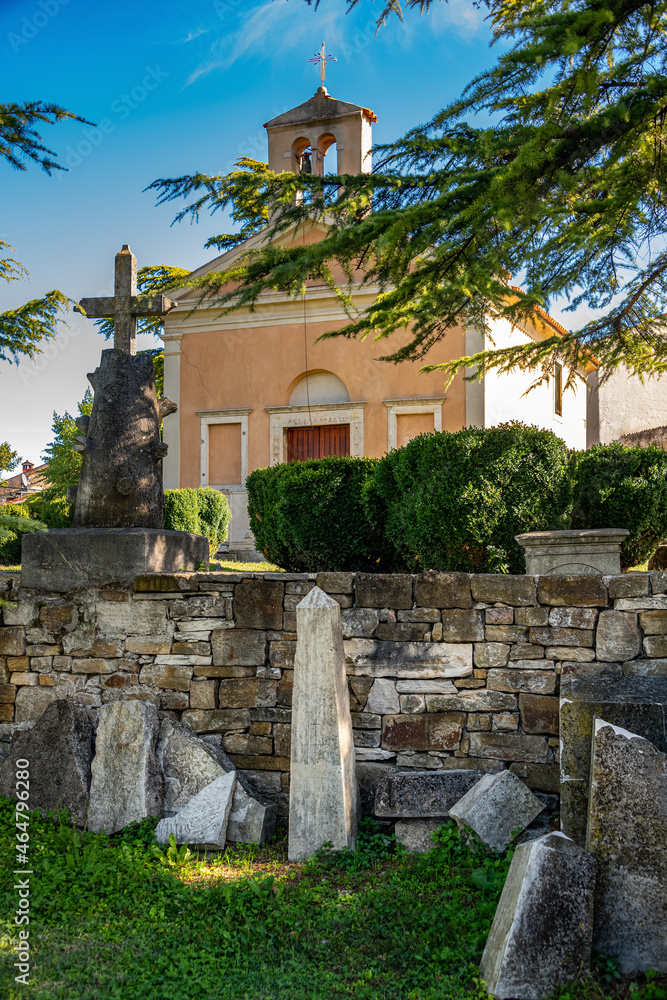 Church of St. Martin and cemetery in the picturesque village Buje, Istria, Croatia 