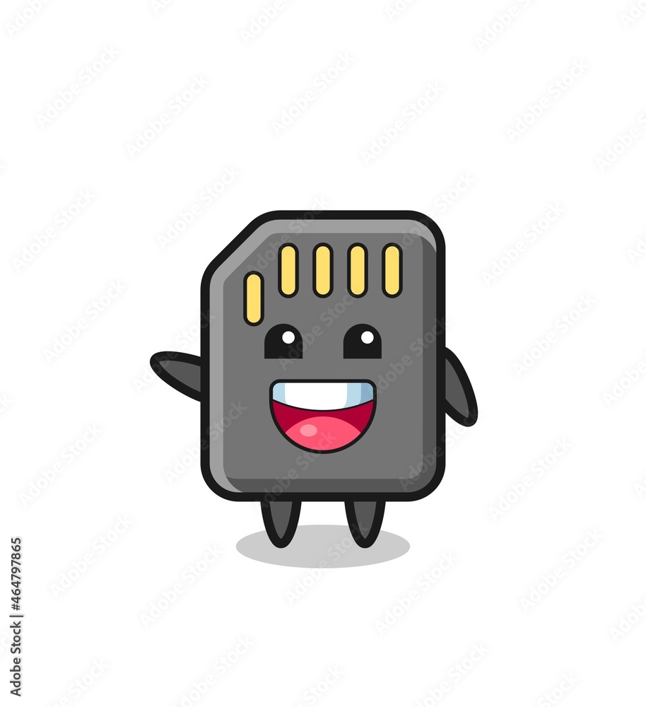 happy memory card cute mascot character happy memory card cute mascot character