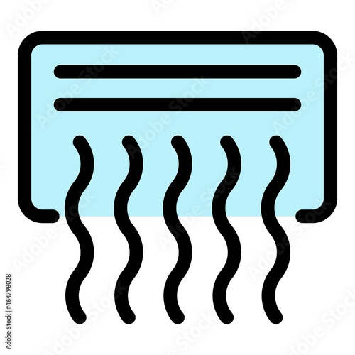 Working air conditioner icon. Outline working air conditioner vector icon color flat isolated