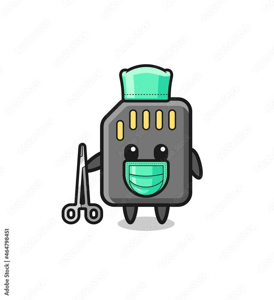 surgeon memory card mascot character surgeon memory card mascot character