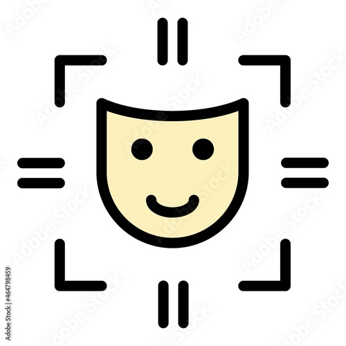 Life skill mask icon. Outline life skill mask vector icon color flat isolated