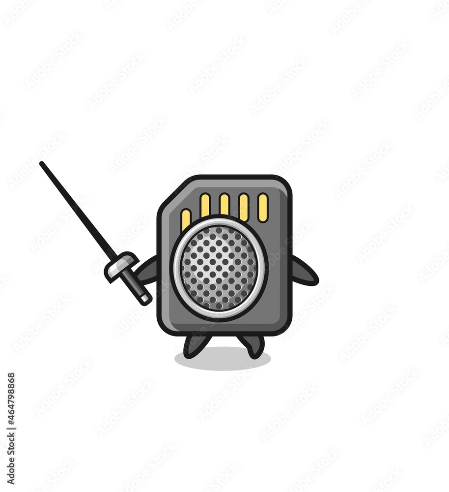 memory card earth cartoon as fencer mascot memory card earth cartoon as fencer mascot