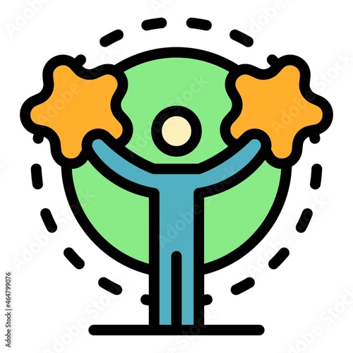 Curiosity life skill icon. Outline curiosity life skill vector icon color flat isolated