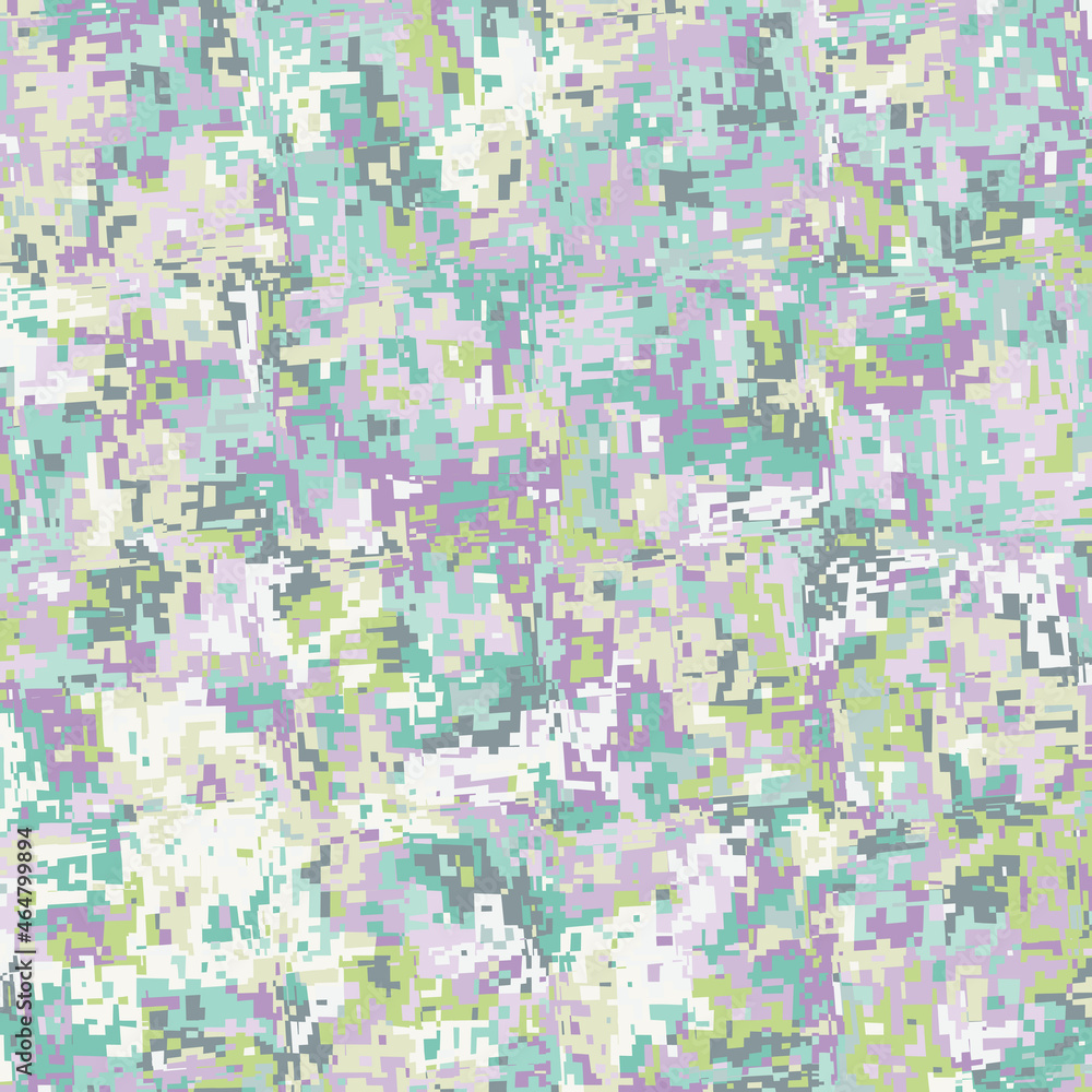 Camouflage for fashionable clothes. Square outlines. Pink, purple, green, beige.