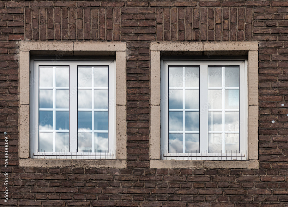 Reflections of clouds on windows