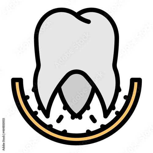 Tooth care icon. Outline tooth care vector icon color flat isolated