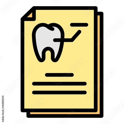 Tooth card icon. Outline tooth card vector icon color flat isolated