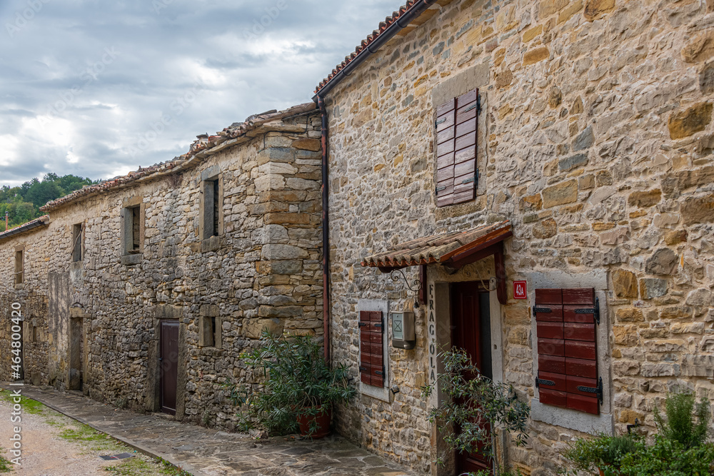 Picturesque views of the old famous village Draguć, in northern Istria, Croatia