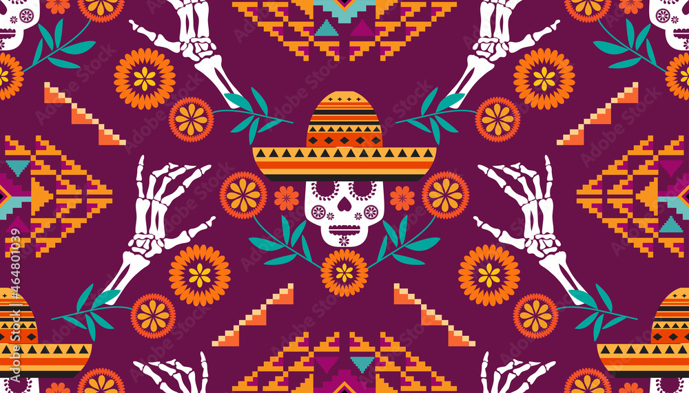 Fototapeta premium Skull pattern 40