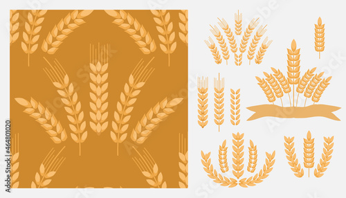 Wheat set icons 1 photo