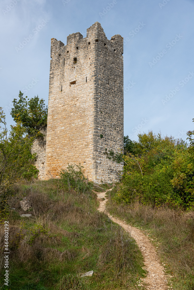 Ruins of Dvigrad. Dvigrad is an abandoned medieval town in central Istria, Croatia