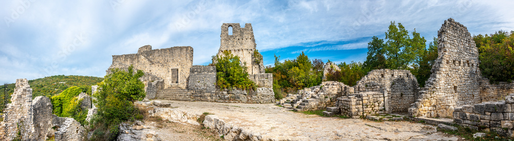 Ruins of Dvigrad. Dvigrad is an abandoned medieval town in central Istria, Croatia