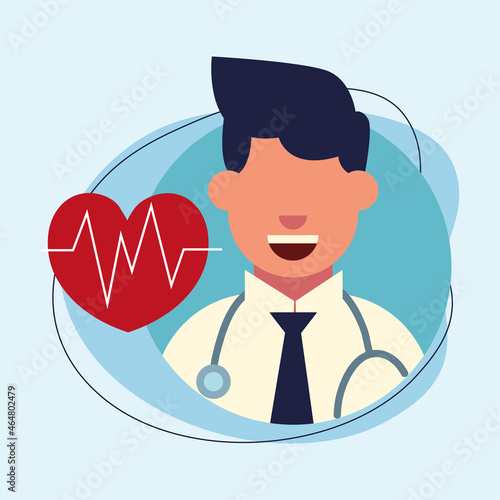 male doctor with stethoscope